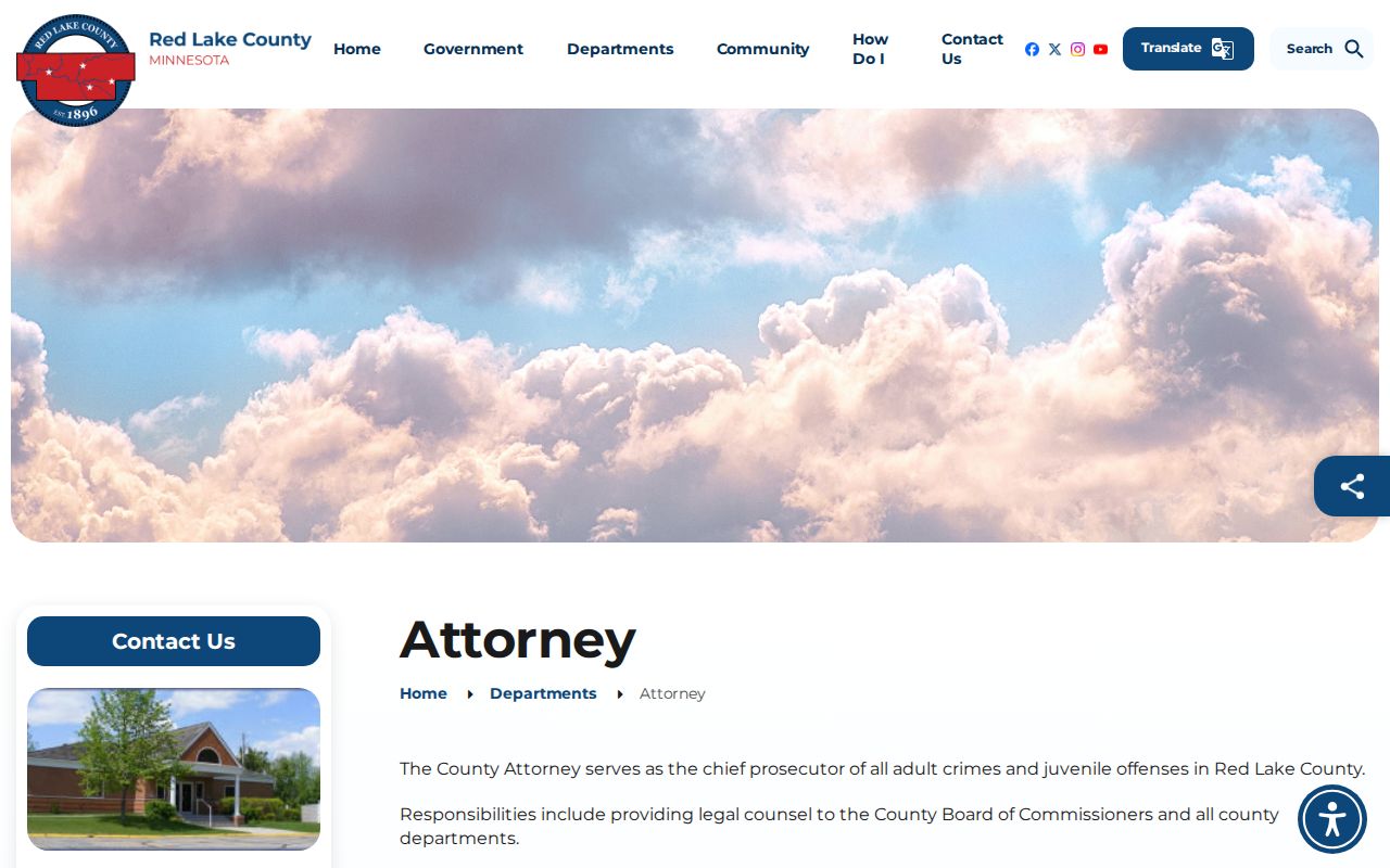 Red Lake County bench warrant search county attorney office contact page with prosecution role noted