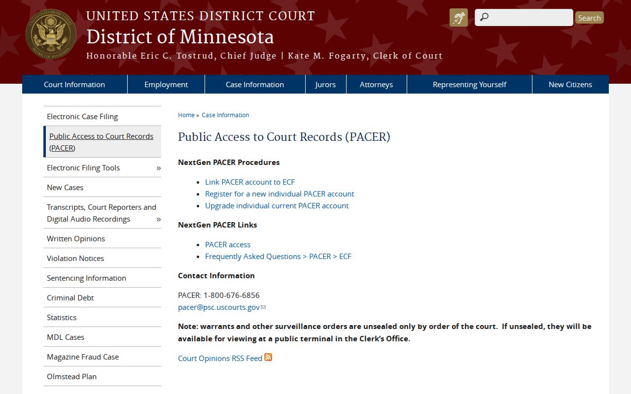 Red Lake County most wanted list page noting federal court record access and sealed warrant limits